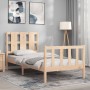 Estructura de cama individual con cabecero madera maciza de , Camas y somieres - Ref: Foro24-3192191, Precio: 91,60 €, Descue...