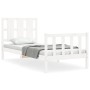 Estructura de cama con cabecero madera maciza blanco 100x200 cm de , Camas y somieres - Ref: Foro24-3192222, Precio: 133,38 €...