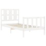 Estructura de cama con cabecero madera maciza blanco 100x200 cm de , Camas y somieres - Ref: Foro24-3192222, Precio: 133,38 €...