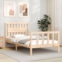Estructura de cama con cabecero madera maciza 100x200 cm de , Camas y somieres - Ref: Foro24-3192416, Precio: 119,28 €, Descu...