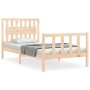 Estructura de cama con cabecero madera maciza 100x200 cm de , Camas y somieres - Ref: Foro24-3192416, Precio: 119,28 €, Descu...