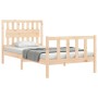 Estructura de cama con cabecero madera maciza 100x200 cm de , Camas y somieres - Ref: Foro24-3192416, Precio: 119,28 €, Descu...