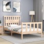 Estructura de cama con cabecero madera maciza 100x200 cm de , Camas y somieres - Ref: Foro24-3192416, Precio: 119,28 €, Descu...