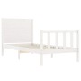 Estructura de cama individual con cabecero madera maciza blanco de , Camas y somieres - Ref: Foro24-3192712, Precio: 132,46 €...