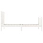 Estructura de cama individual con cabecero madera maciza blanco de , Camas y somieres - Ref: Foro24-3192712, Precio: 132,46 €...