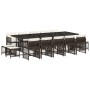 Set comedor de jardín y cojines 15 pzas ratán sintético marrón en Conjuntos de jardín | Comprar online en Foru.es