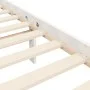 Double bed frame with white solid wood headboard by , Beds and slatted bases - Ref: Foro24-3192767, Price: 222,17 €, Discount: %