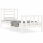 Estructura de cama individual con cabecero madera maciza blanco de , Camas y somieres - Ref: Foro24-3192842, Precio: 105,57 €...