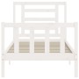 Estructura de cama individual con cabecero madera maciza blanco de , Camas y somieres - Ref: Foro24-3192842, Precio: 105,57 €...