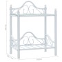 Mesita de noche de acero y vidrio templado 45x30,5x60 cm blanco de vidaXL, Mesitas de noche - Ref: Foro24-246728, Precio: 46,...