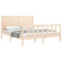 Estructura de cama de matrimonio con cabecero madera maciza de , Camas y somieres - Ref: Foro24-3193211, Precio: 189,62 €, De...