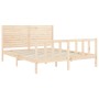 Estructura de cama de matrimonio con cabecero madera maciza de , Camas y somieres - Ref: Foro24-3193211, Precio: 189,62 €, De...