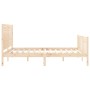 Estructura de cama de matrimonio con cabecero madera maciza de , Camas y somieres - Ref: Foro24-3193211, Precio: 189,62 €, De...