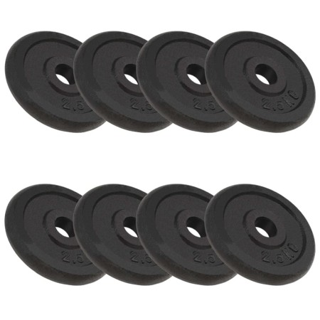 Discos de pesas de hierro fundido 8 piezas 2,5 kg de vidaXL, Peso libre - Ref: Foro24-91391, Precio: 88,03 €, Descuento: %