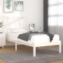 Estructura de cama madera maciza de pino blanca 100x200 cm de , Camas y somieres - Ref: Foro24-3103924, Precio: 107,50 €, Des...