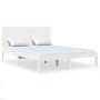 Estructura de cama de madera maciza blanca 135x190 cm de , Camas y somieres - Ref: Foro24-3104129, Precio: 186,75 €, Descuent...