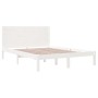 Estructura de cama de madera maciza blanca 135x190 cm de , Camas y somieres - Ref: Foro24-3104129, Precio: 186,75 €, Descuent...