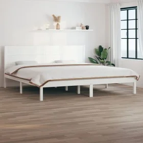 Weißes Massivholzbettgestell Supe King 180x200 cm von , Betten und Lattenroste - Ref: Foro24-3104169, Preis: 203,55 €, Rabatt: %