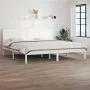 White solid wood bed frame Supe King 180x200 cm by , Beds and slatted bases - Ref: Foro24-3104169, Price: 203,55 €, Discount: %