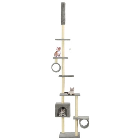 Rascador para gatos con poste rascador de sisal 260 cm gris de vidaXL, Mobiliario para gatos - Ref: Foro24-170532, Precio: 87...