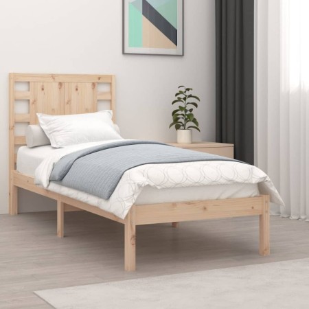 Estructura de cama madera maciza 90x190 cm de , Camas y somieres - Ref: Foro24-3104183, Precio: 93,94 €, Descuento: %