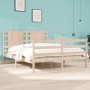Estructura de cama madera maciza de pino 135x190 cm de , Camas y somieres - Ref: Foro24-3104258, Precio: 142,82 €, Descuento: %