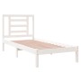 Estructura de cama madera maciza individual blanco 75x190 cm de , Camas y somieres - Ref: Foro24-3104309, Precio: 92,99 €, De...