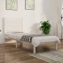 Estructura de cama madera maciza individual blanco 75x190 cm de , Camas y somieres - Ref: Foro24-3104569, Precio: 109,32 €, D...