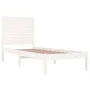 White single solid wood bed frame 75x190 cm by , Beds and slatted bases - Ref: Foro24-3104569, Price: 107,79 €, Discount: %
