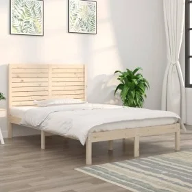 Estructura de cama de matrimonio madera maciza 135x190 cm de , Camas y somieres - Ref: Foro24-3104583, Precio: 163,11 €, Desc...