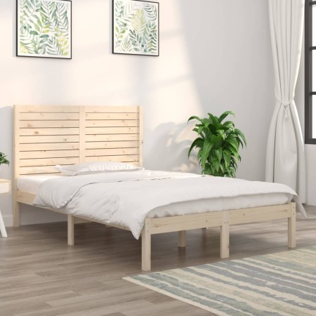 Estructura de cama madera maciza de pino 140x190 cm de , Camas y somieres - Ref: Foro24-3104588, Precio: 146,12 €, Descuento: %