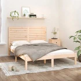 Estructura de cama de madera maciza de pino 160x200 cm de , Camas y somieres - Ref: Foro24-3104618, Precio: 148,71 €, Descuen...