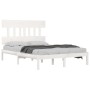 Estructura de cama doble pequeña madera maciza blanca 120x190cm de , Camas y somieres - Ref: Foro24-3104709, Precio: 117,90 €...