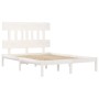Estructura de cama doble pequeña madera maciza blanca 120x190cm de , Camas y somieres - Ref: Foro24-3104709, Precio: 117,90 €...