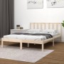 Estructura de cama madera maciza de pino 135x190 cm de , Camas y somieres - Ref: Foro24-3105111, Precio: 136,38 €, Descuento: %