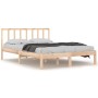 Estructura de cama madera maciza de pino 135x190 cm de , Camas y somieres - Ref: Foro24-3105111, Precio: 136,38 €, Descuento: %
