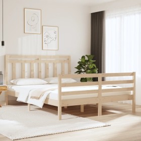 Estructura de cama madera maciza 140x200 cm de , Camas y somieres - Ref: Foro24-3105295, Precio: 122,11 €, Descuento: %