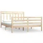 Solid wood bed frame 140x200 cm by , Beds and slatted bases - Ref: Foro24-3105295, Price: 118,93 €, Discount: %