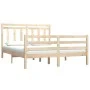 Solid wood bed frame 140x200 cm by , Beds and slatted bases - Ref: Foro24-3105295, Price: 118,93 €, Discount: %