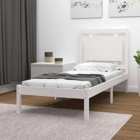 Solid white pine wood bed frame 100x200 cm by , Beds and slatted bases - Ref: Foro24-3105526, Price: 114,26 €, Discount: %