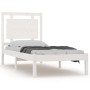 Estructura de cama madera maciza de pino blanca 100x200 cm de , Camas y somieres - Ref: Foro24-3105526, Precio: 115,83 €, Des...