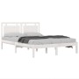 Estructura de cama de madera maciza blanca 135x190 cm de , Camas y somieres - Ref: Foro24-3105511, Precio: 164,83 €, Descuent...