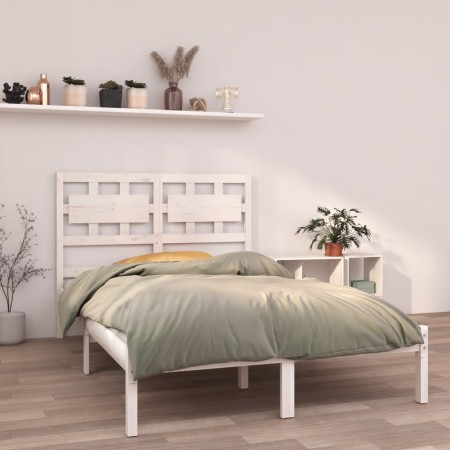 Estructura de cama doble pequeña madera maciza blanca 120x190cm de , Camas y somieres - Ref: Foro24-3105636, Precio: 126,84 €...