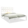 Estructura de cama doble pequeña madera maciza blanca 120x190cm de , Camas y somieres - Ref: Foro24-3105636, Precio: 126,84 €...