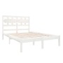 Estructura de cama doble pequeña madera maciza blanca 120x190cm de , Camas y somieres - Ref: Foro24-3105636, Precio: 126,84 €...