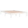 Estructura de cama doble pequeña madera maciza blanca 120x190cm de , Camas y somieres - Ref: Foro24-3105636, Precio: 126,84 €...