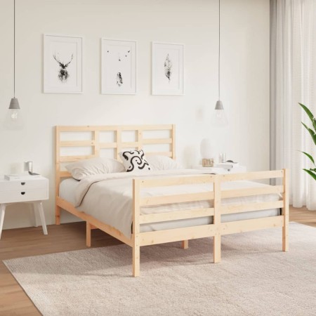 Estructura de cama madera maciza 140x190 cm de , Camas y somieres - Ref: Foro24-3105840, Precio: 122,95 €, Descuento: %