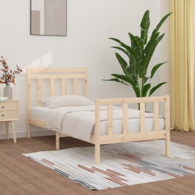 Estructura de cama madera maciza de pino 100x200 cm de , Camas y somieres - Ref: Foro24-3107018, Precio: 114,53 €, Descuento: %