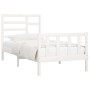 Estructura de cama madera maciza de pino blanco 100x200 cm de , Camas y somieres - Ref: Foro24-3107604, Precio: 129,16 €, Des...