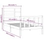 Estructura de cama madera maciza de pino blanco 100x200 cm de , Camas y somieres - Ref: Foro24-3107604, Precio: 129,16 €, Des...